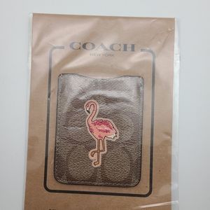 Coach Signature Flamingo Phone Pocket Wallet F30807 New